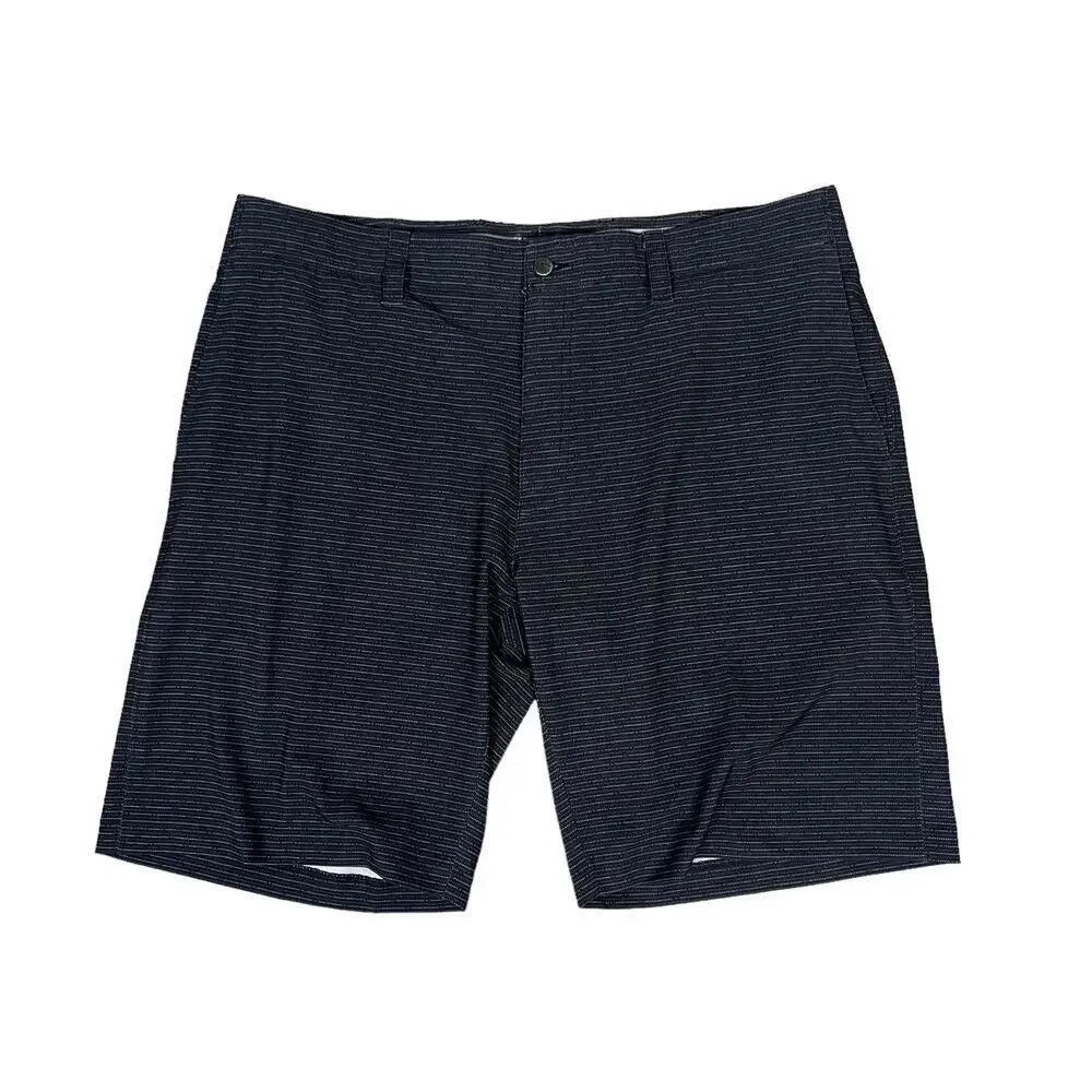 Callaway Men's Striped‎ Chino Shorts Size 38 Gray Quick-Drying Breathable Casual
